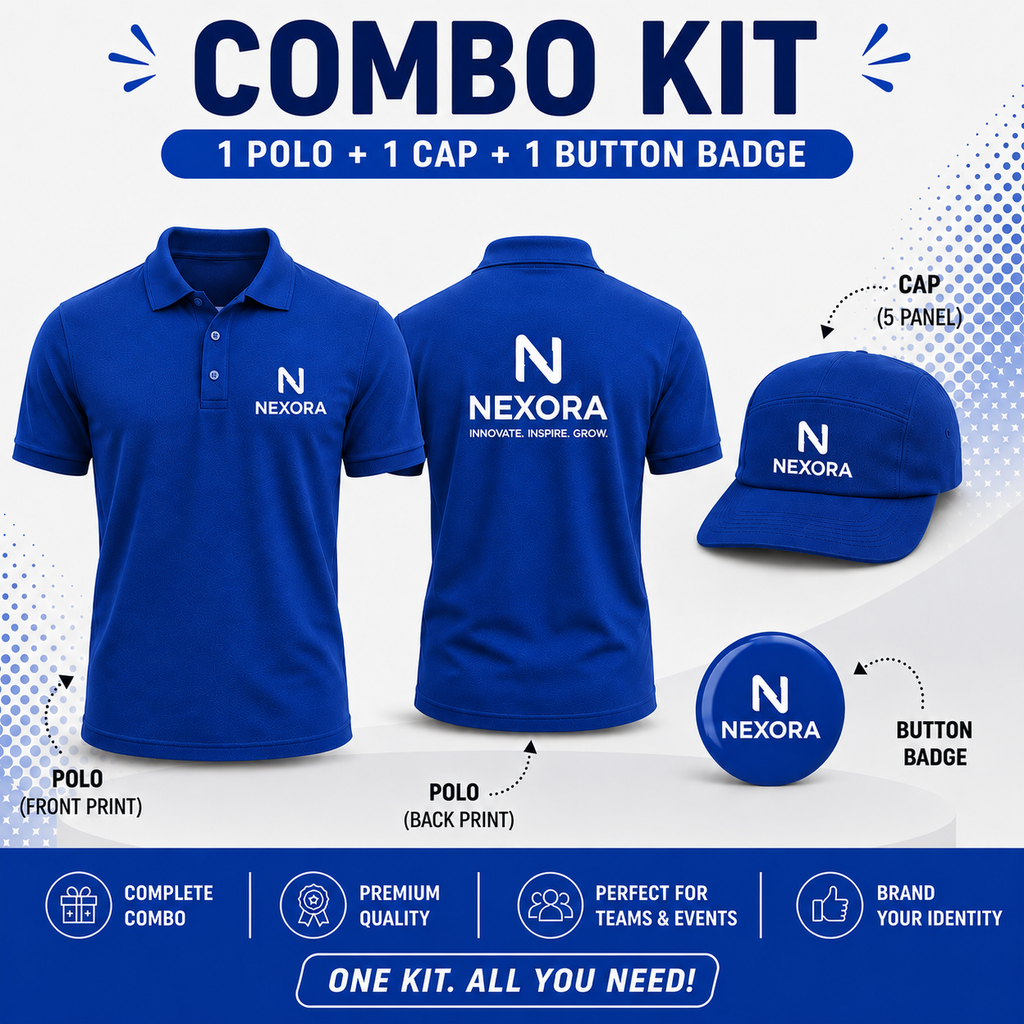 Custom Event Kit: Polo + Cap + Button Badge