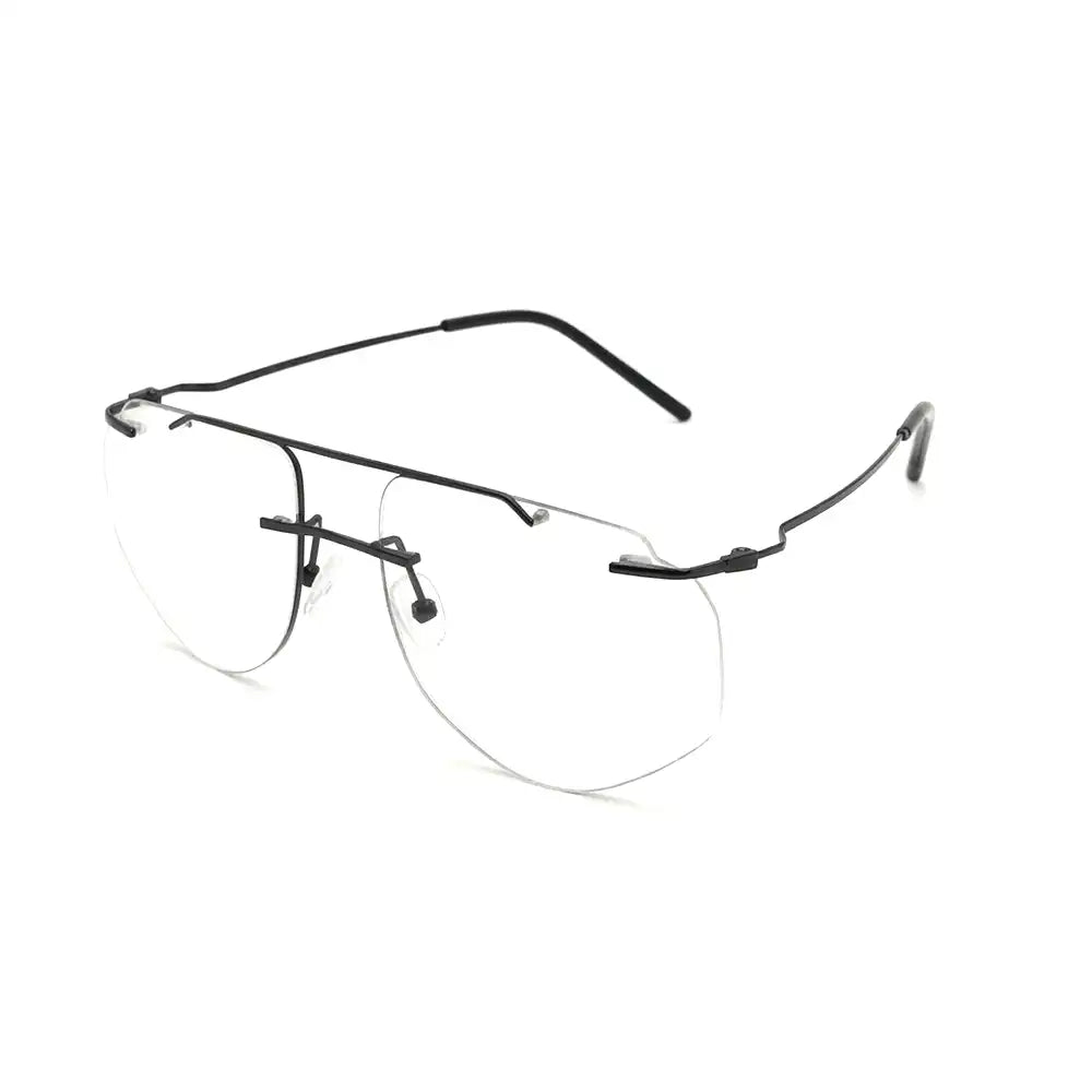 Modern Gun-Black Turban Fit Rimless Eyeglasses – Ldx178