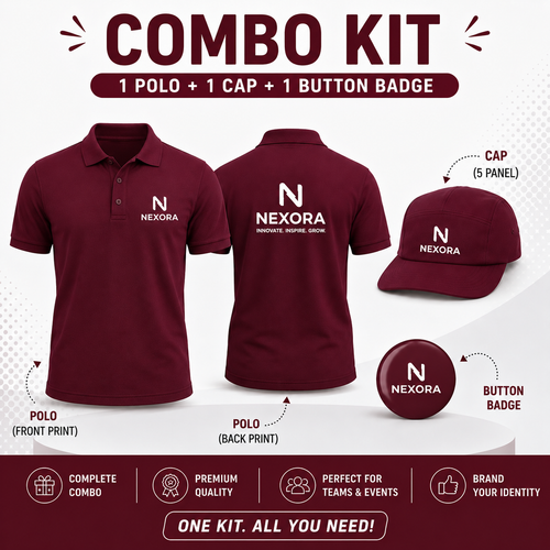 Custom Event Kit: Polo + Cap + Button Badge