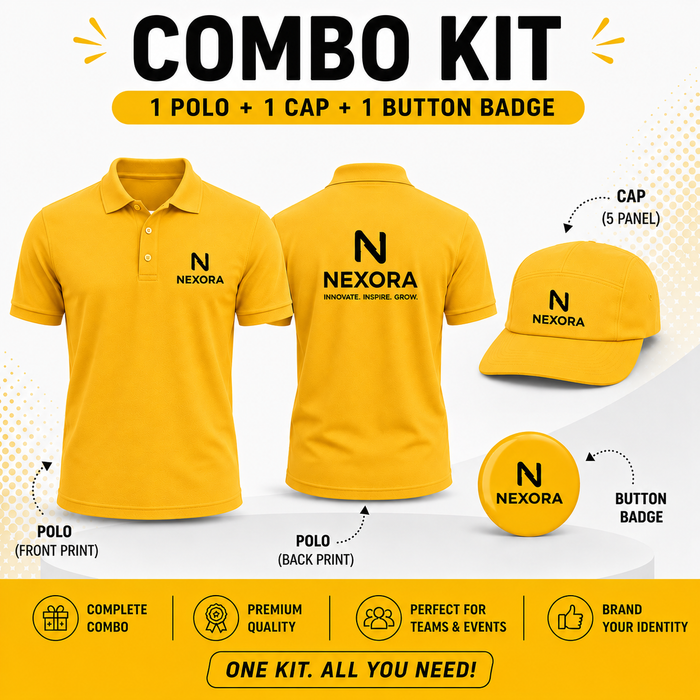 Custom Event Kit: Polo + Cap + Button Badge